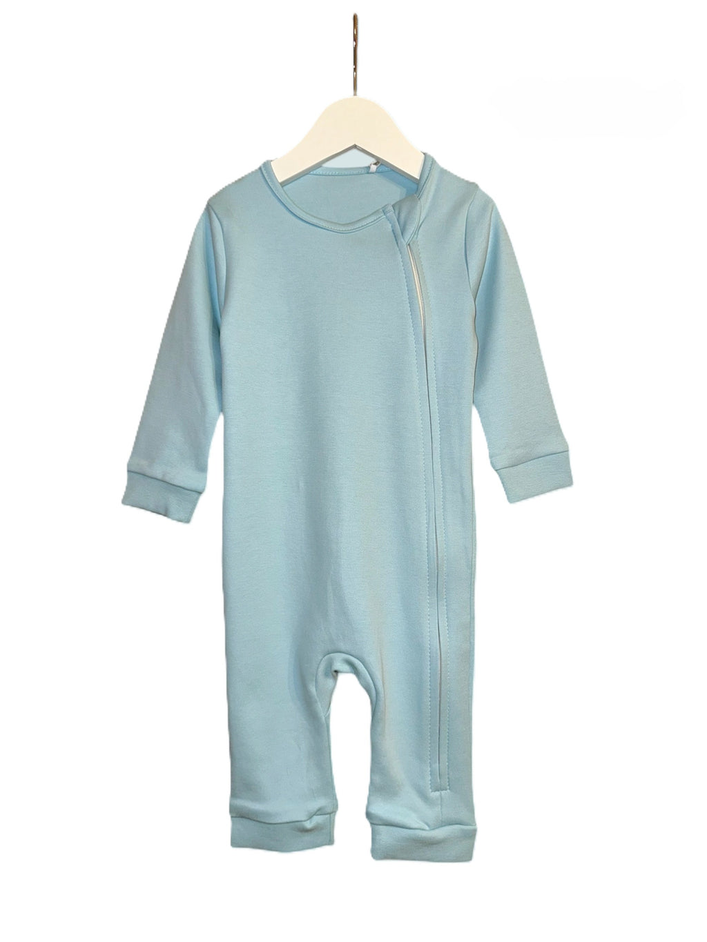 Blue Ultra-Soft Baby Romper with Zipper for Sensitive Skin (Gentle Touch fabric)