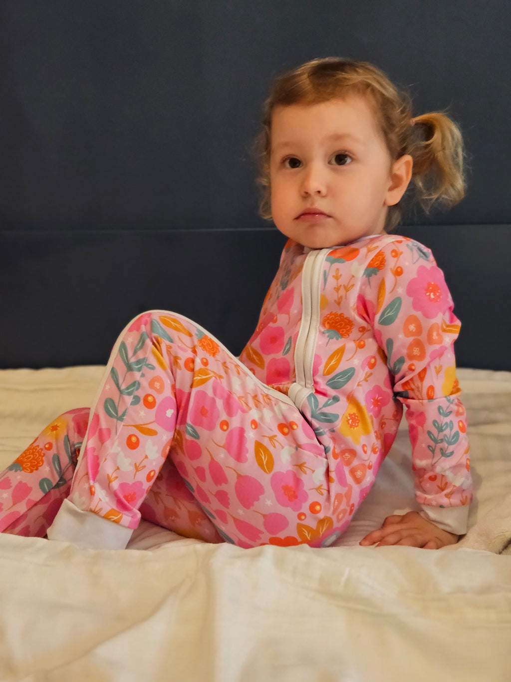 Baby Romper with 2-way zipper "Wildflowers" (Jersey fabric)