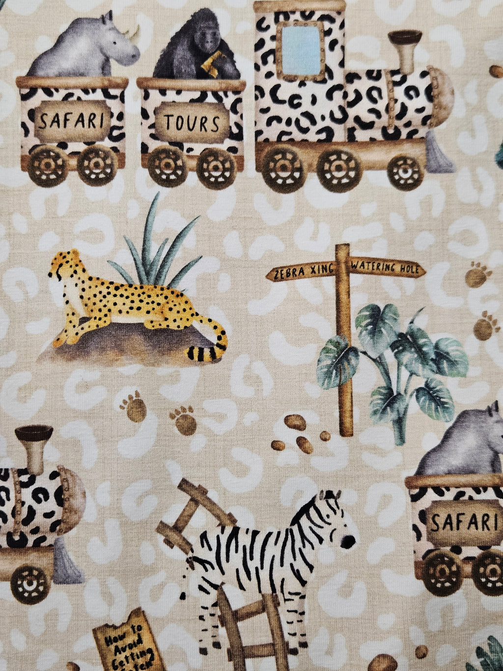 Baby Romper with 2-way zipper "Safari" (Jersey fabric)