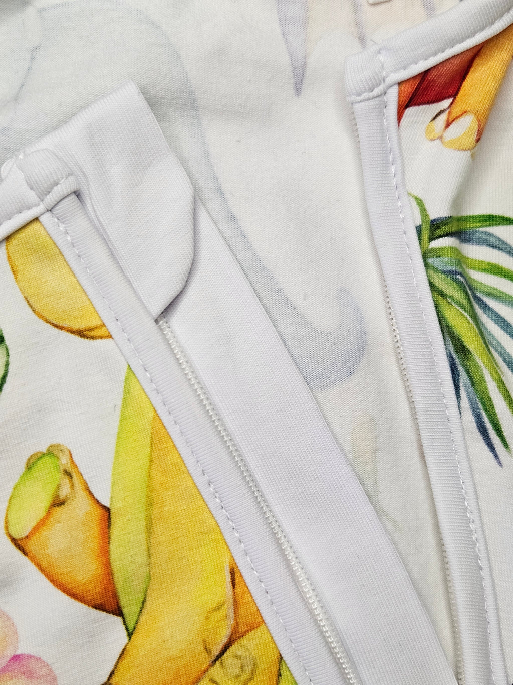 Baby Romper with 2-way zipper "Tropical Dino" (Jersey fabric)