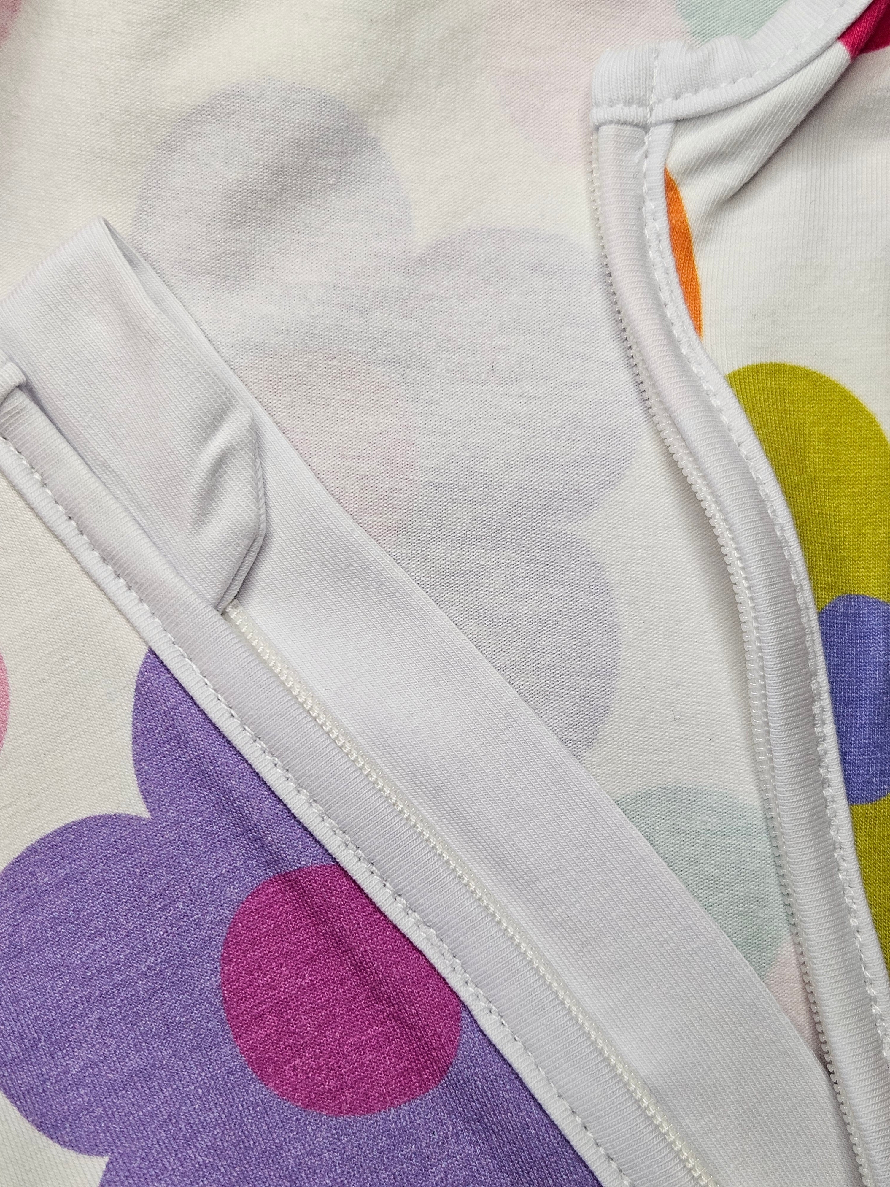 Baby Romper with 2-way zipper "Happy Blooms" (Jersey fabric)