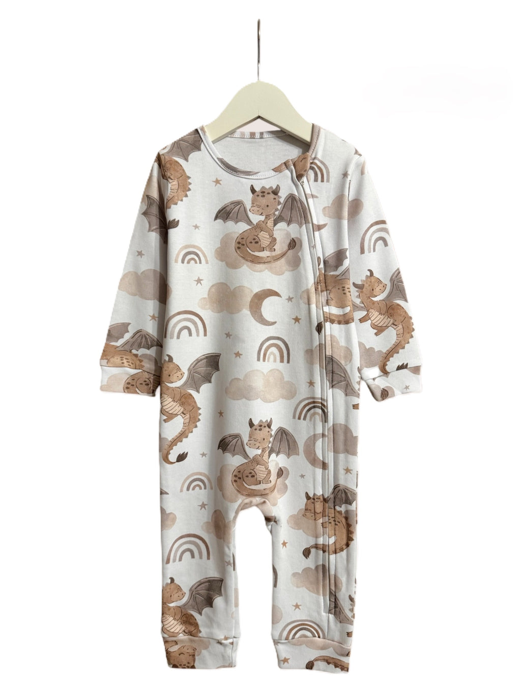 Ultra-Soft Baby Romper with Zipper "Dino" (Gentle Touch fabric)