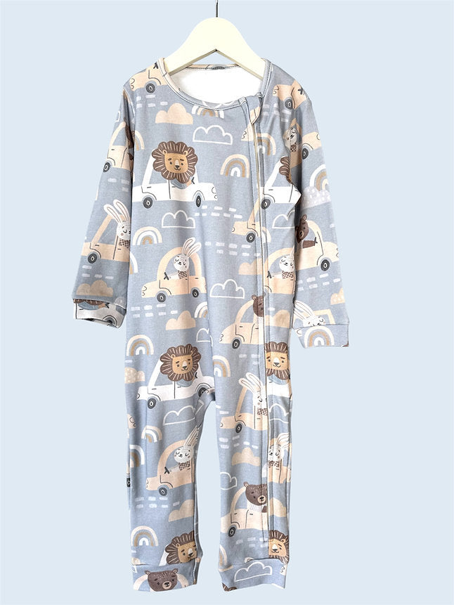 Baby Romper with Zipper "Cars" ( Gentle Touch fabric)