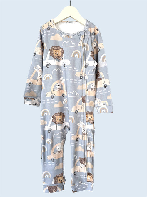 Baby Romper with Zipper "Cars" ( Gentle Touch fabric)