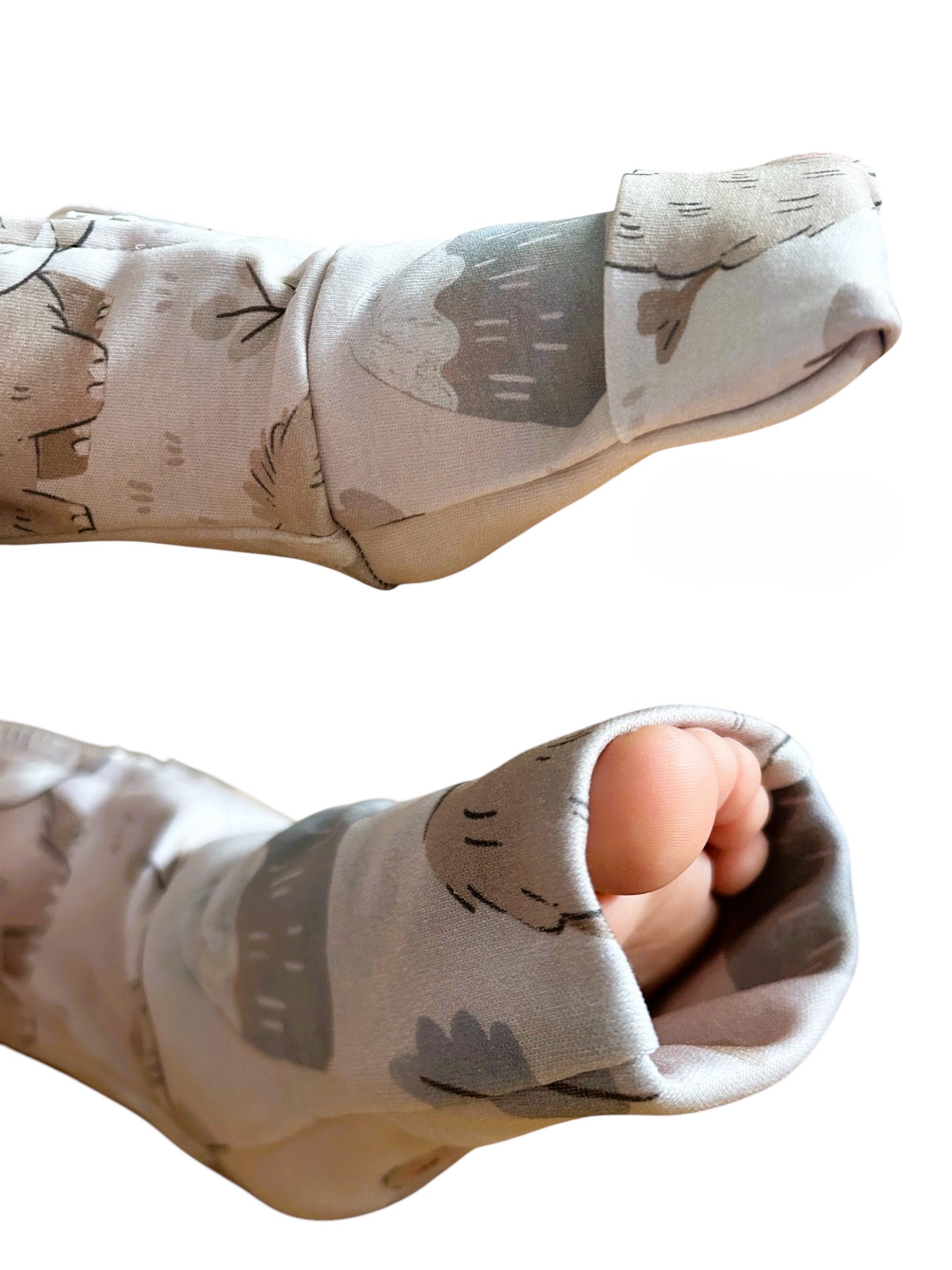 Ultra-Soft Baby Romper with Zipper "Mammoth" (Gentle Touch fabric)
