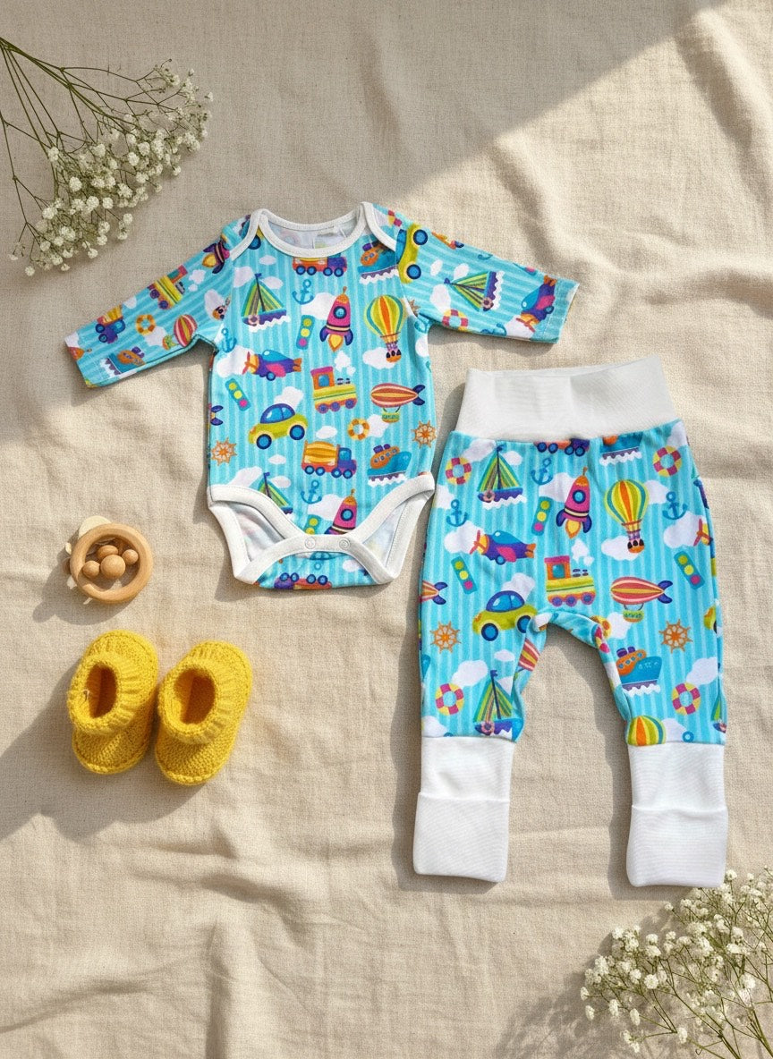 Baby set "Transport" (Gentle Touch fabric)