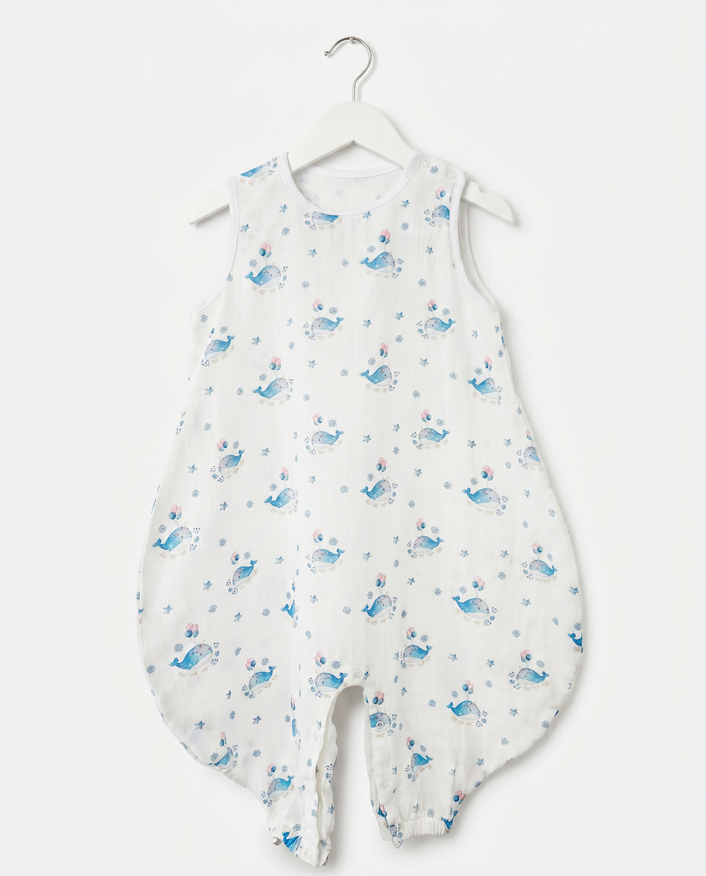 Ultra-Thin Summer Muslin Sleeping Bag with Legs Little Ocean