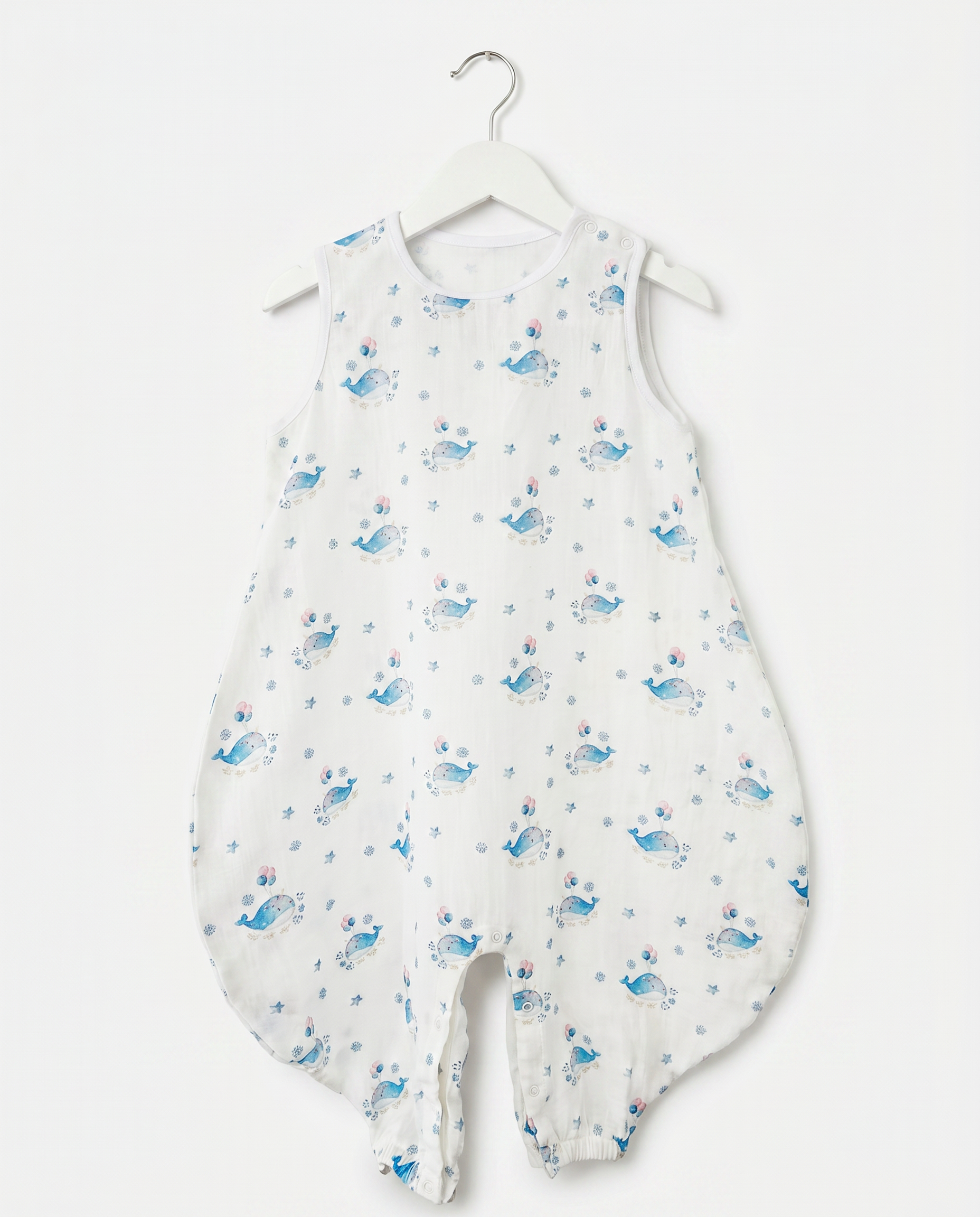Ultra-Thin Summer Muslin Sleeping Bag with Legs Little Ocean