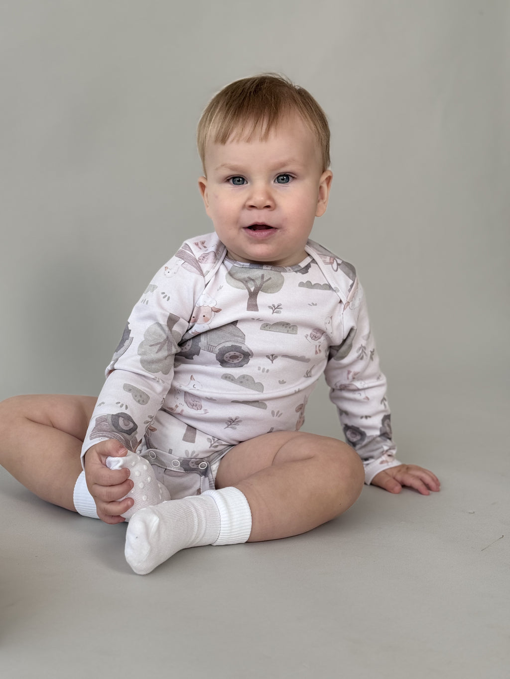 Farm 2 Pack GentleTouch Baby Long Sleeve Bodysuits – Perfect for Sensitive