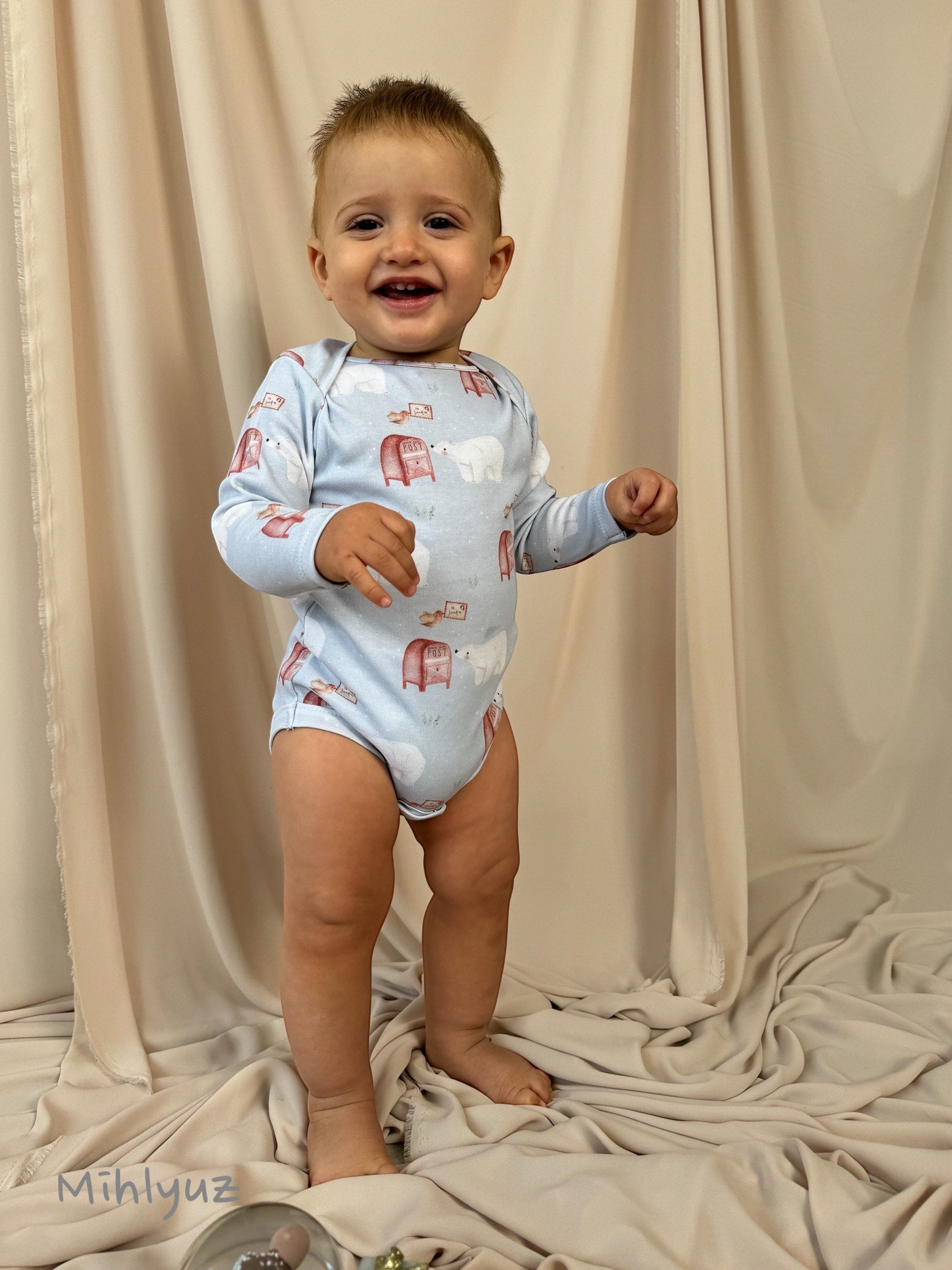 Polar Bear GentleTouch Baby Long Sleeve Bodysuits – Perfect for Sensitive Skin