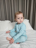 Blue Ultra-Soft Baby Romper with Zipper for Sensitive Skin (Gentle Touch fabric)