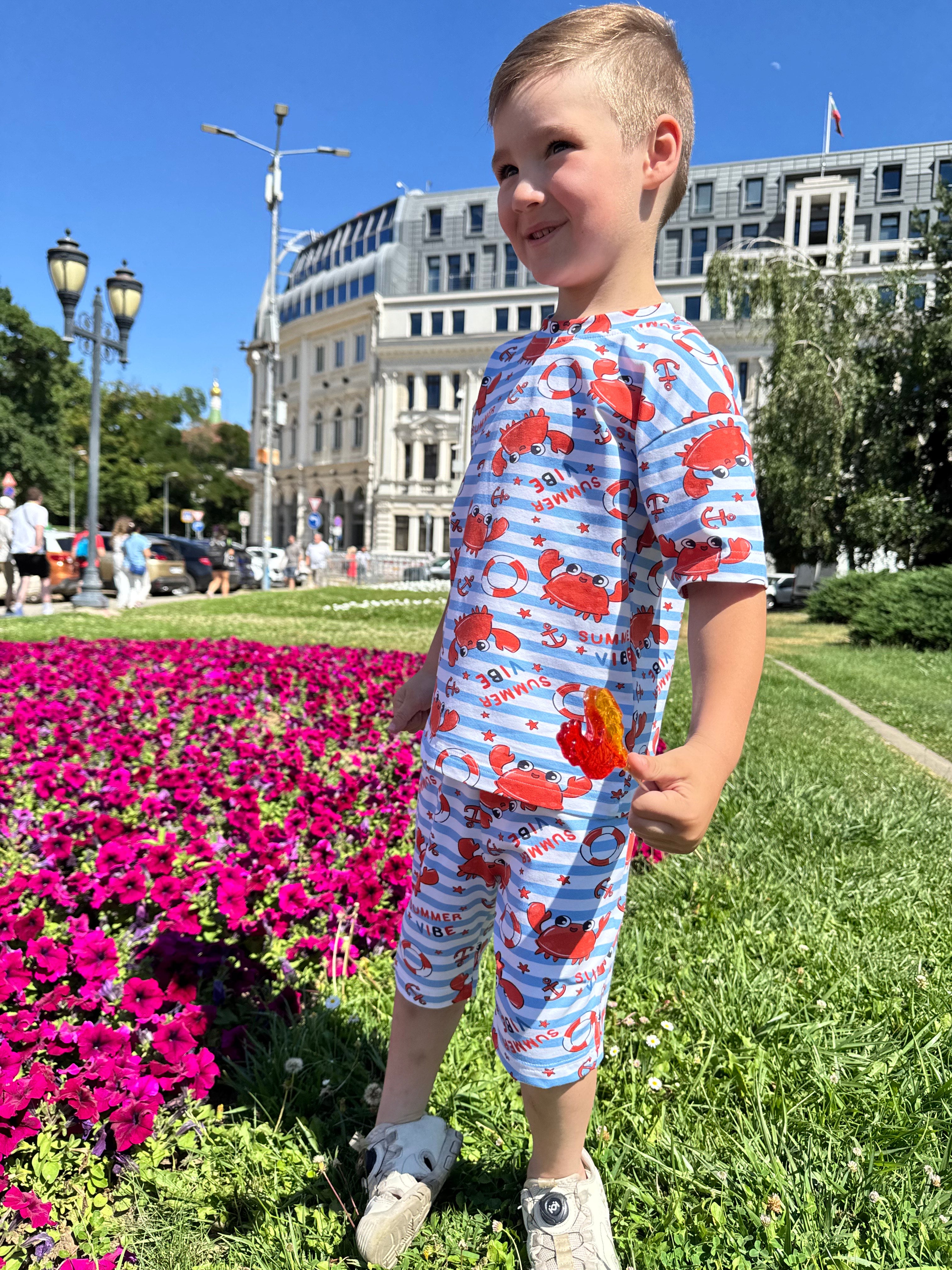 Summer Boys Set Little Crab (T-shirt and shorts)