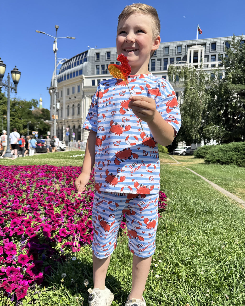 Summer Boys Set Little Crab (T-shirt and shorts)