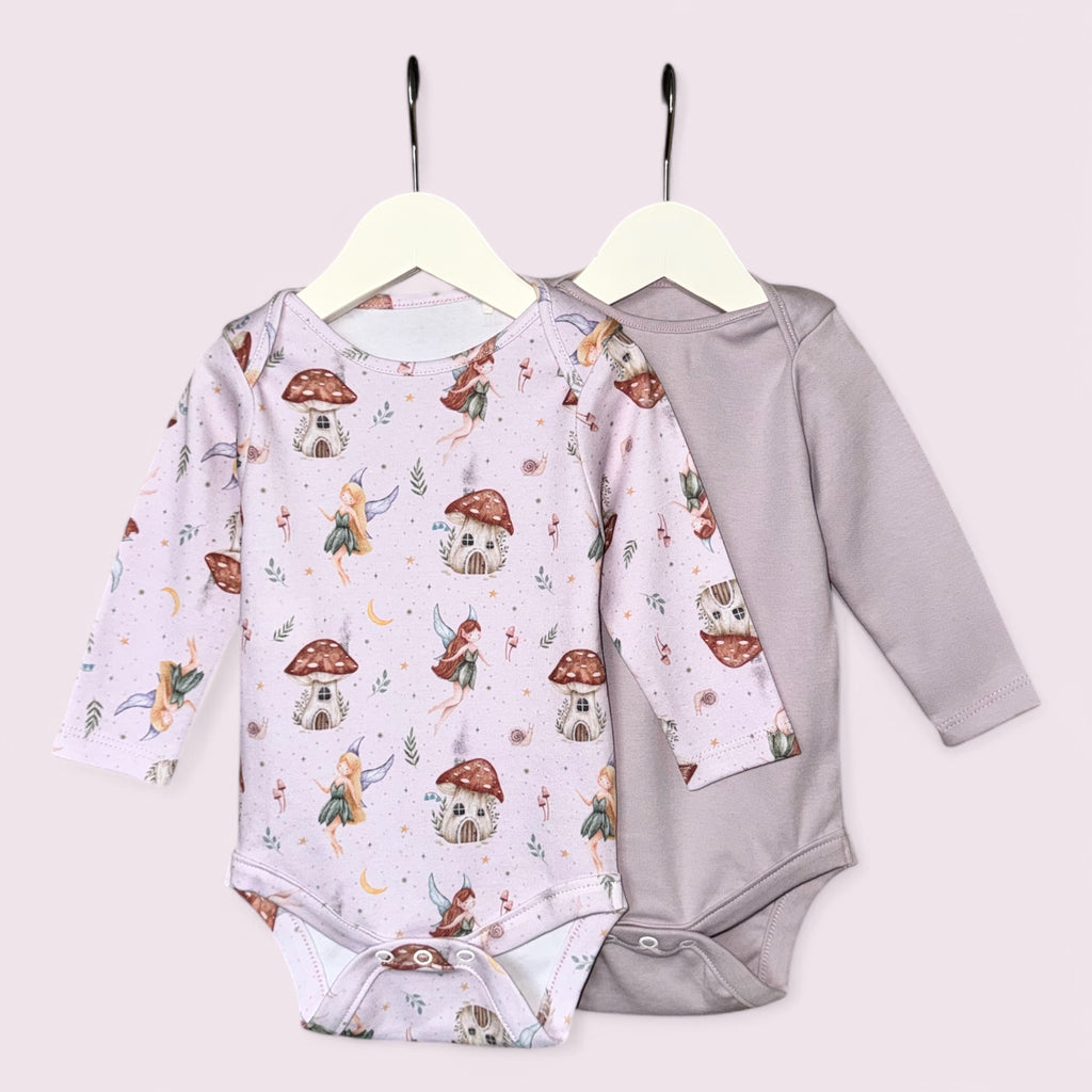 Fairy 2 Pack GentleTouch Baby Long Sleeve Bodysuits – Perfect for Sensitive Skin