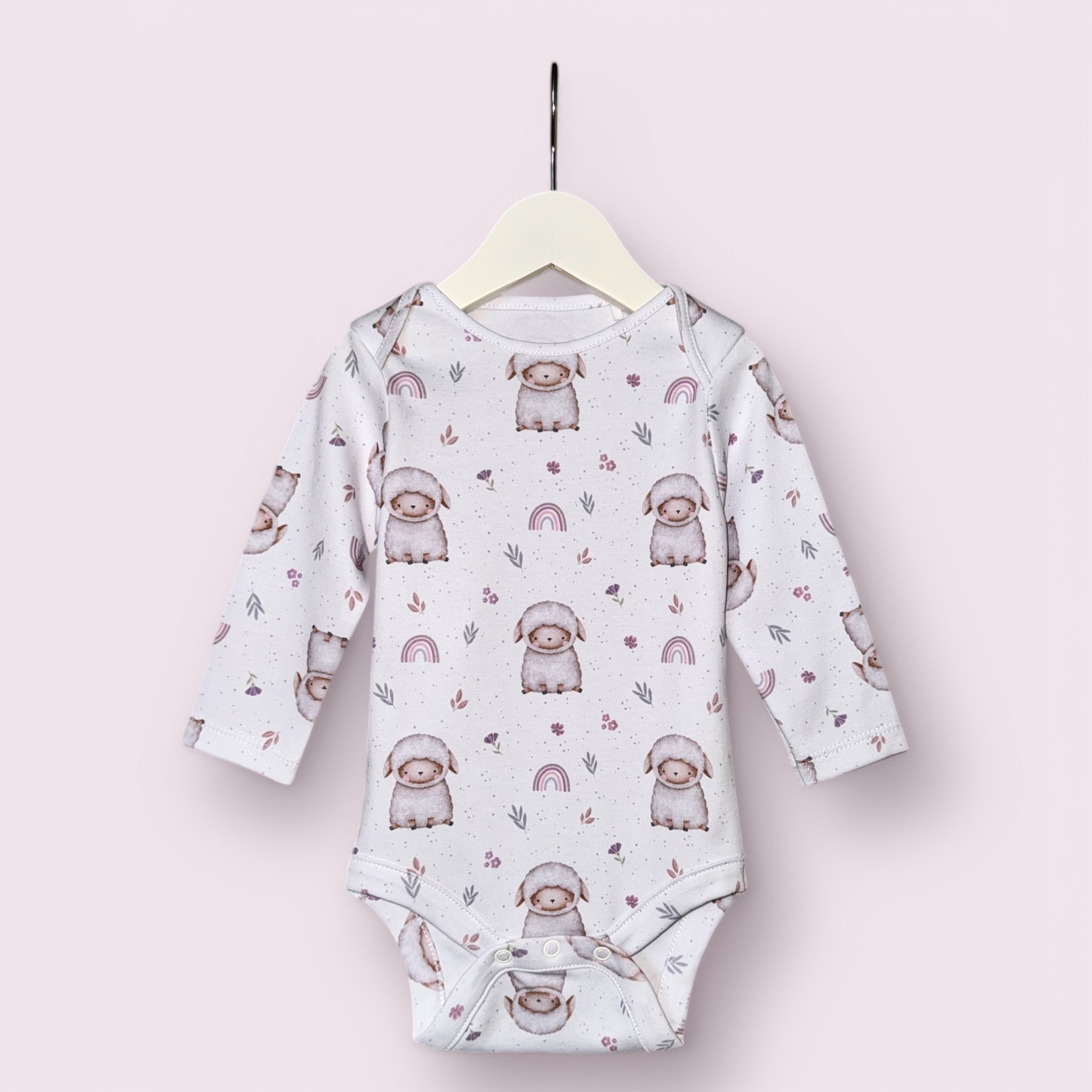 Baby set (2 bodysuit + 1 pants) "Little sheep" (Gentle Touch fabric)