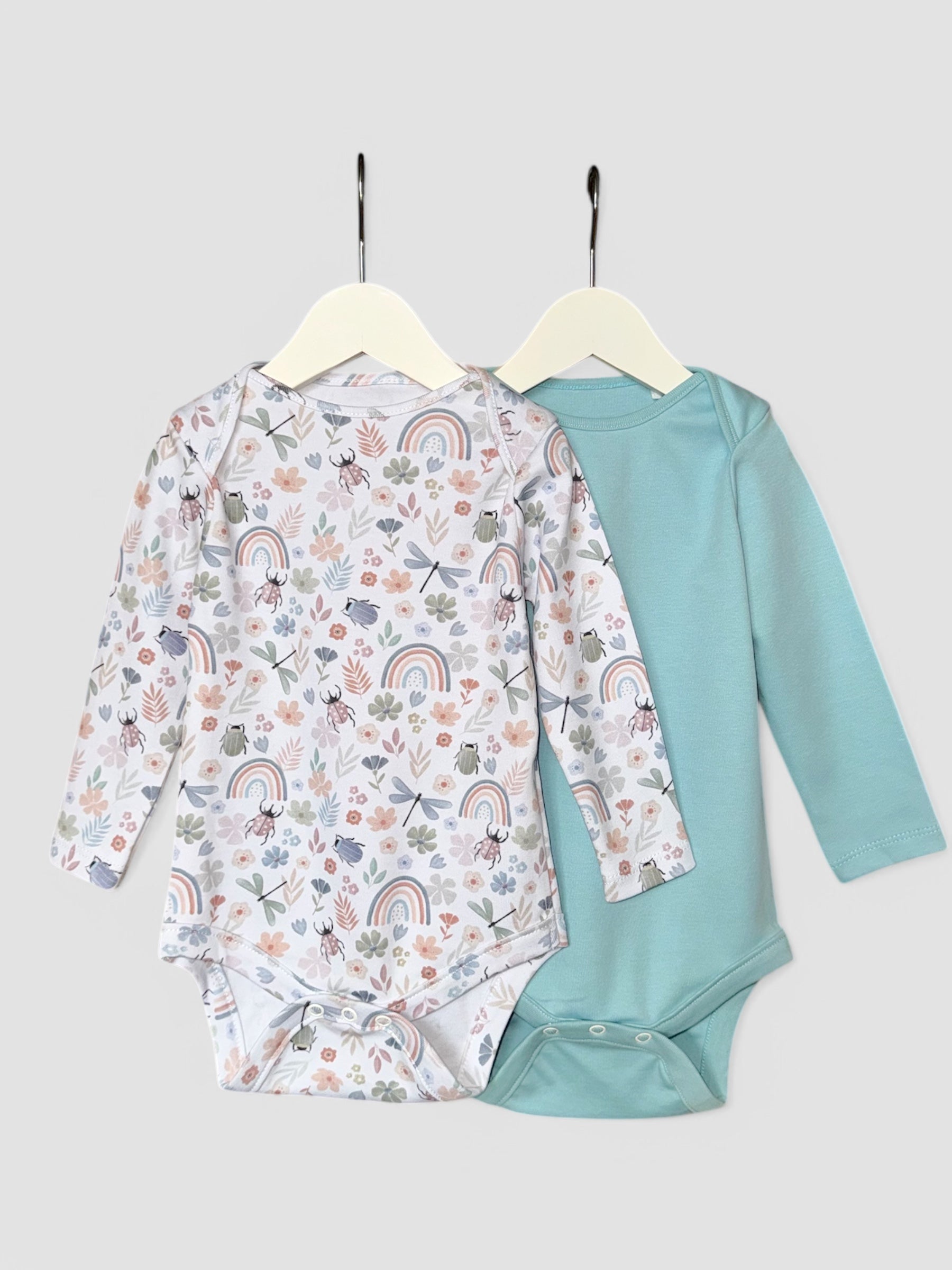 2 Pack Baby Long Sleeve Bodysuits Spring