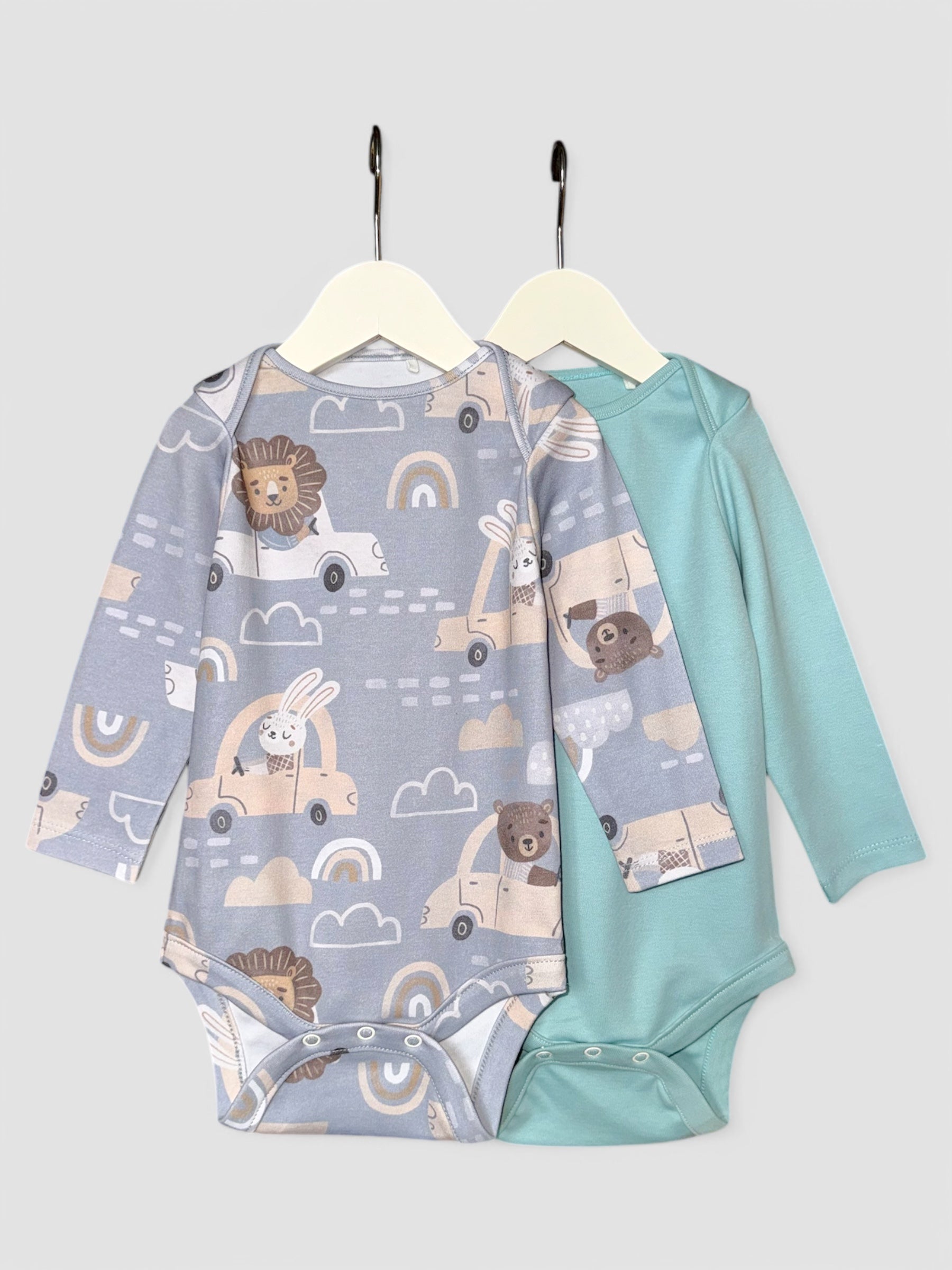 Cars 2 Pack Baby Long Sleeve Bodysuits
