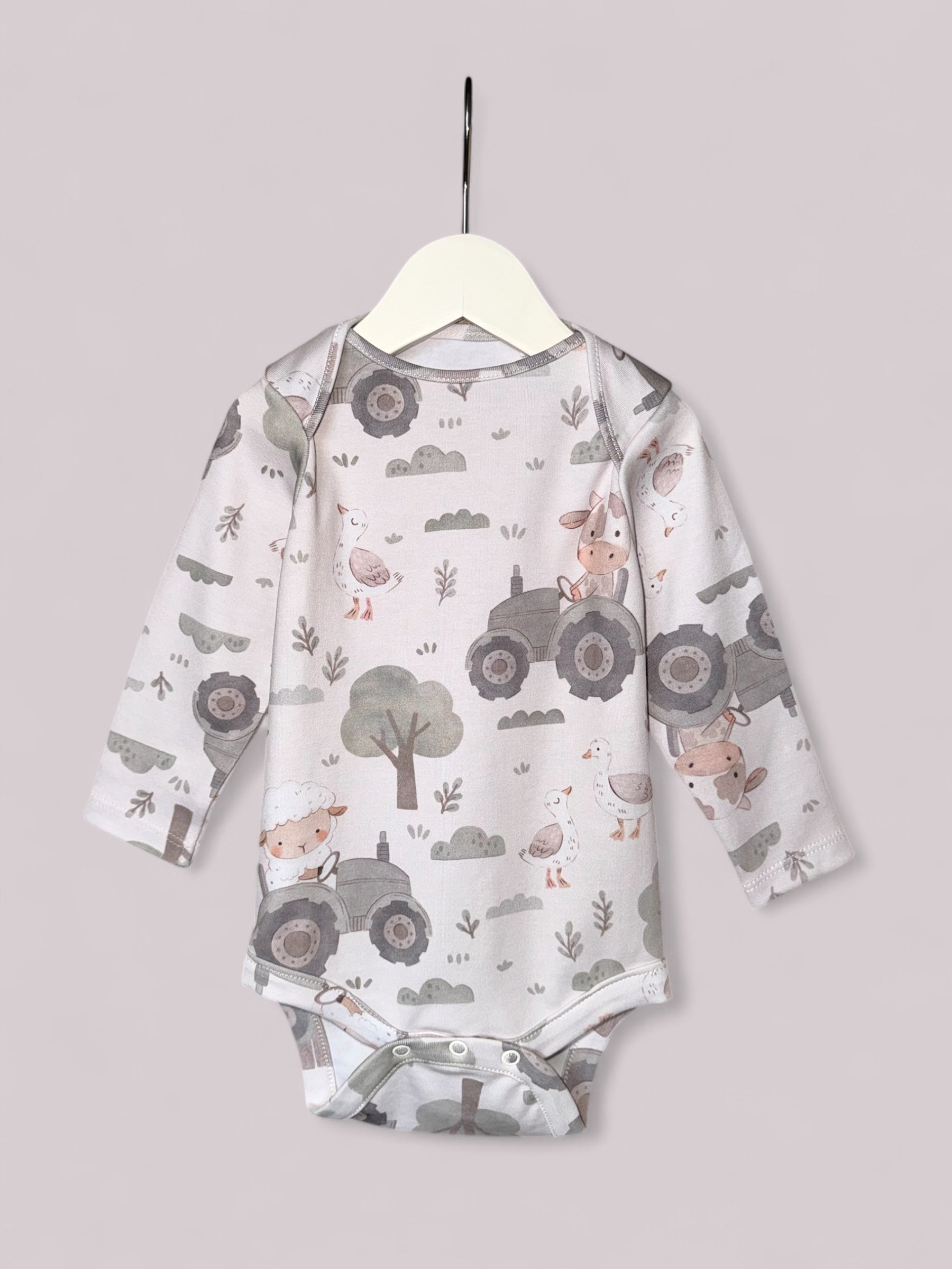Farm 2 Pack GentleTouch Baby Long Sleeve Bodysuits – Perfect for Sensitive