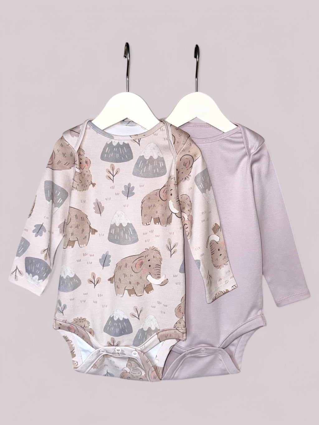 Baby set (2 bodysuit + 1 pants) "Mammoth" (Gentle Touch fabric)