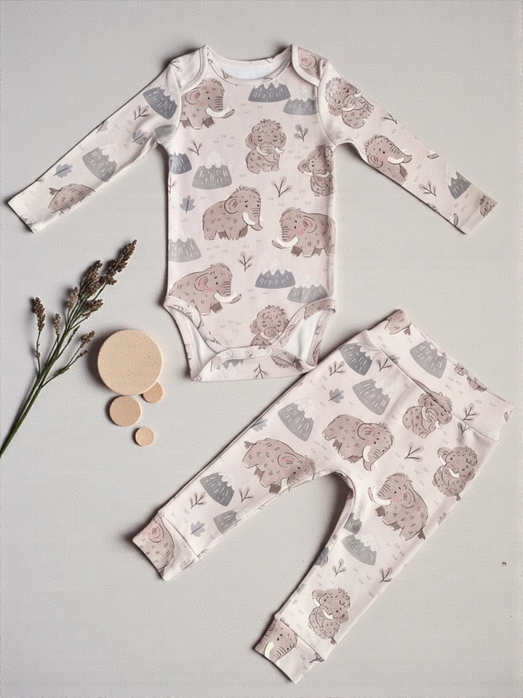 Baby set "Little mammoth" (Gentle Touch fabric)