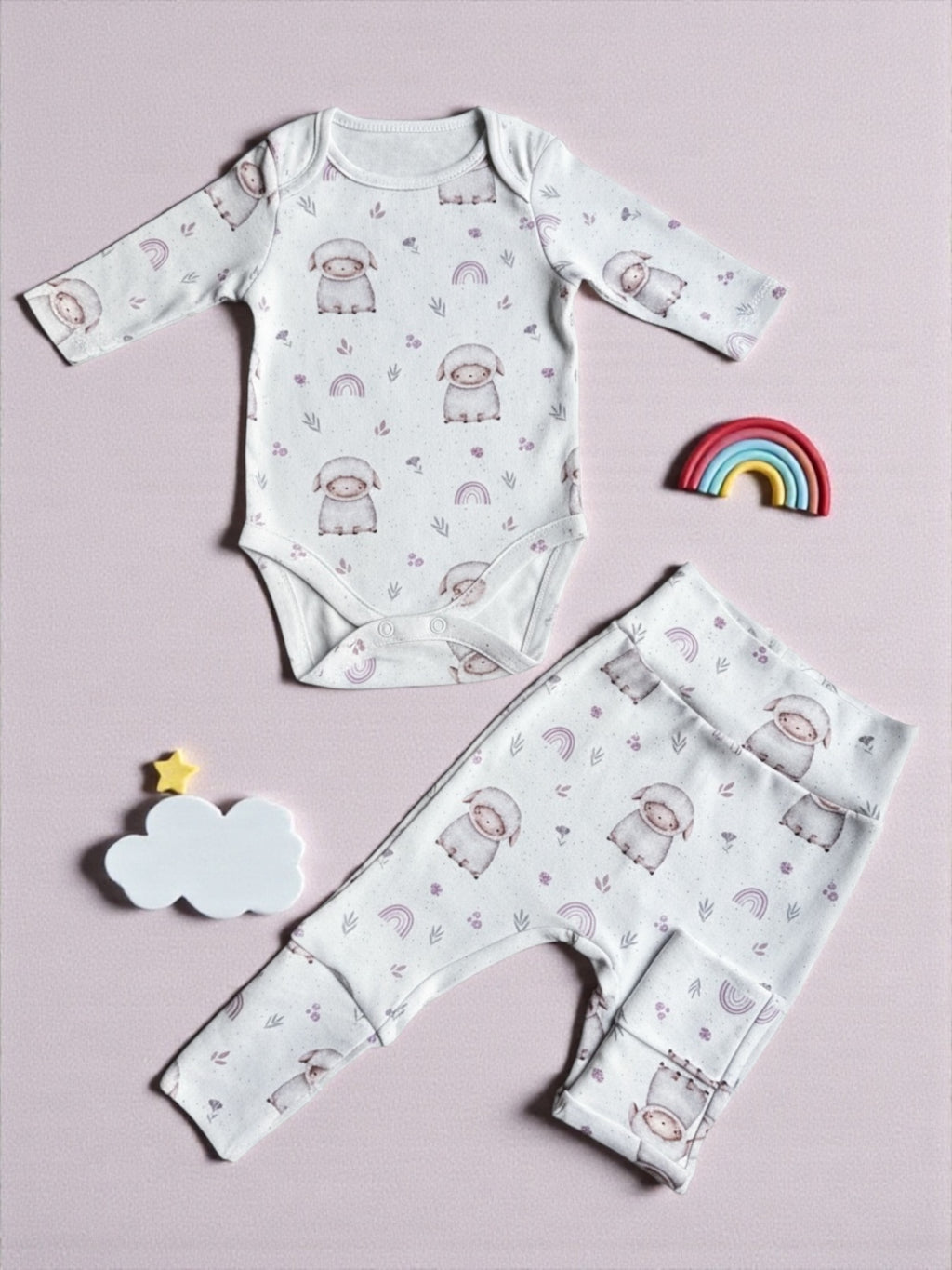 Baby set "Little sheeps" (Gentle Touch fabric)