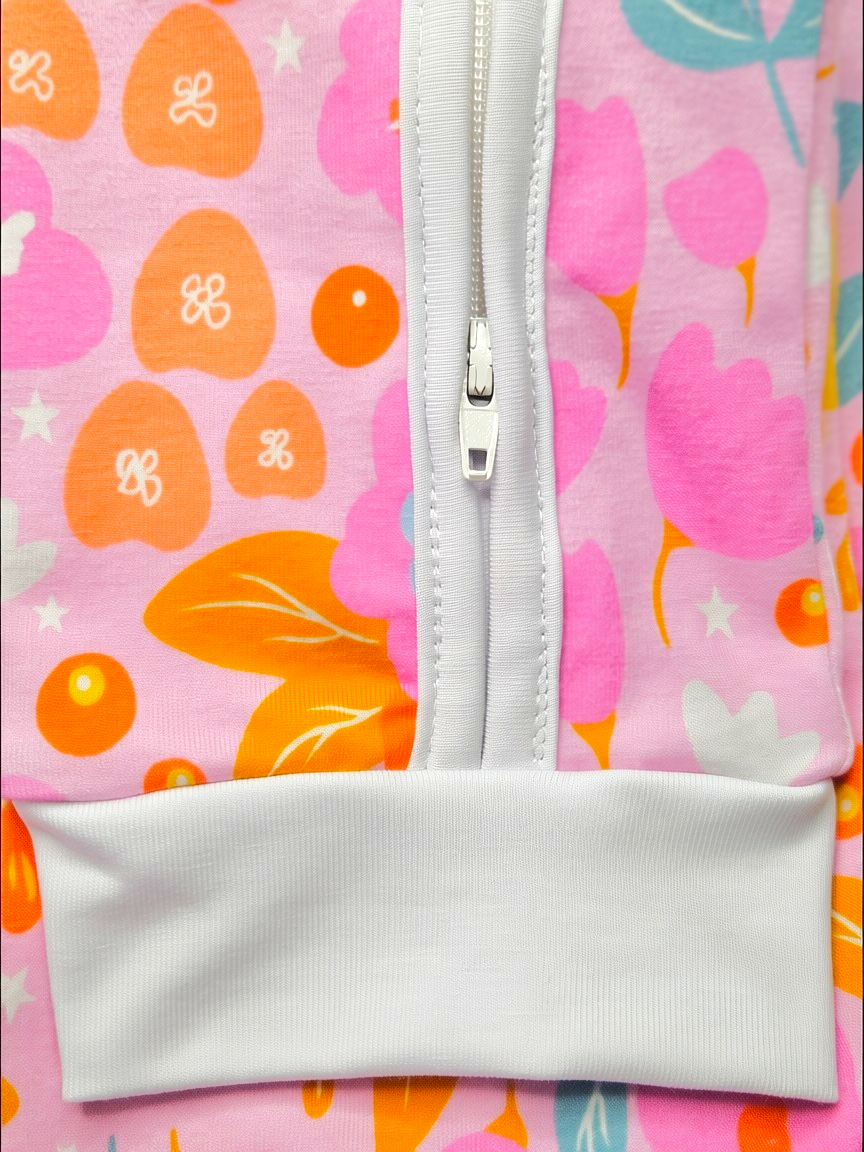 Baby Romper with 2-way zipper "Wildflowers" (Jersey fabric)