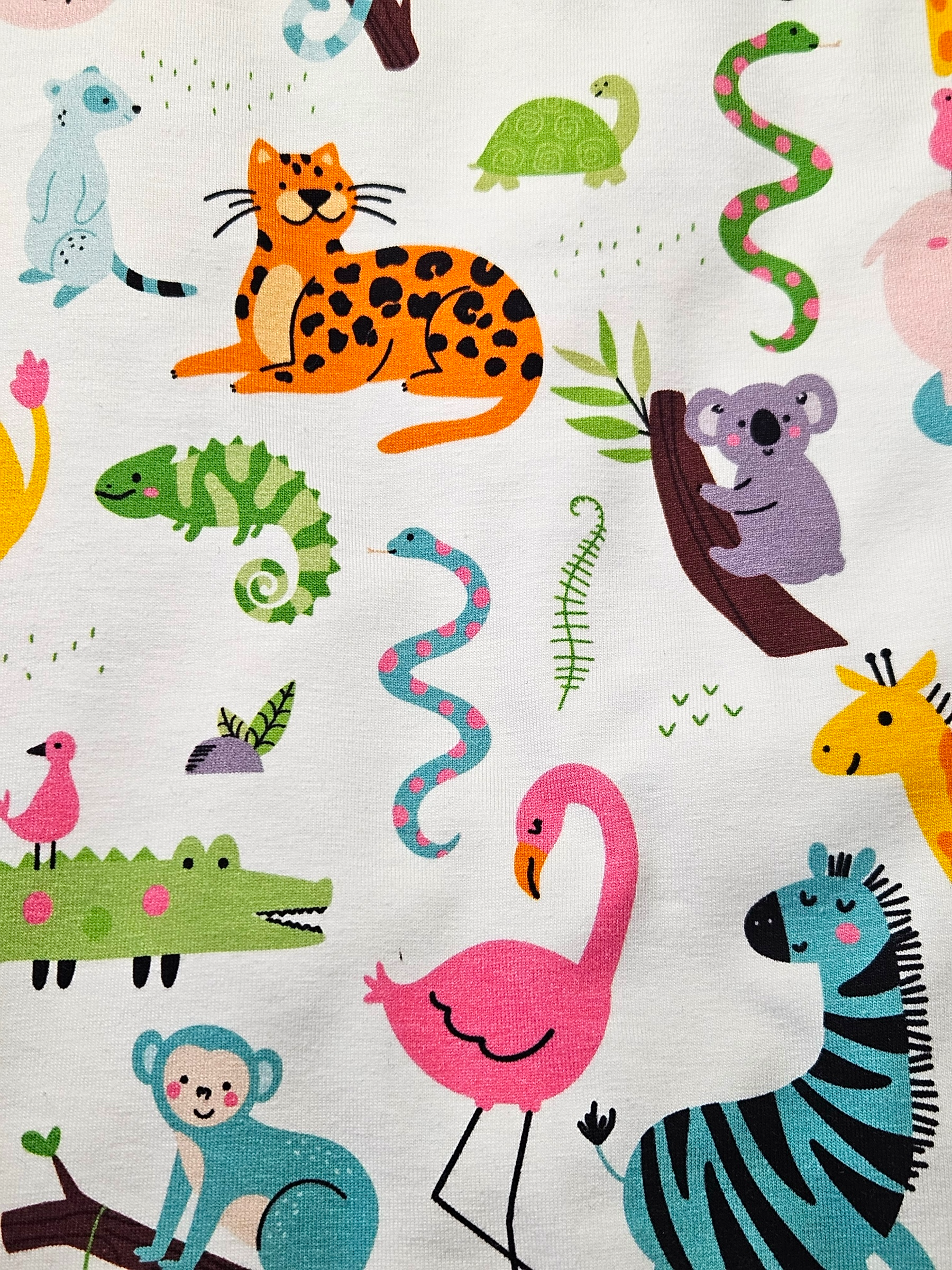Baby Romper with 2-way zipper "Happy Zoo" (Jersey fabric)