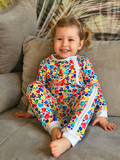 Baby Romper with 2-way zipper "Colorful Hearts" (Jersey fabric)