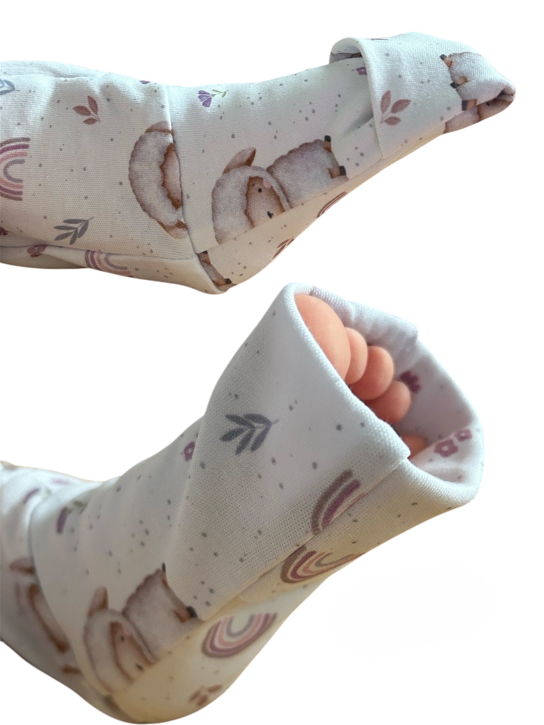 Ultra-Soft Baby Romper with Zipper "Cute Sheep" (Gentle Touch fabric)